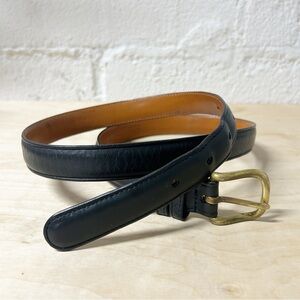 VTG COACH Black/Brown Tanned Cowhide Leather Belt #6600 Brass Buckle Sz 36”/90cm